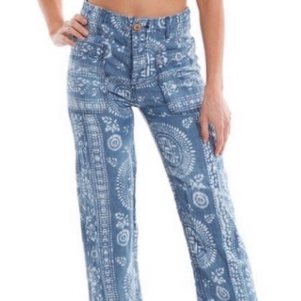 Free people island vibes linen blend pants